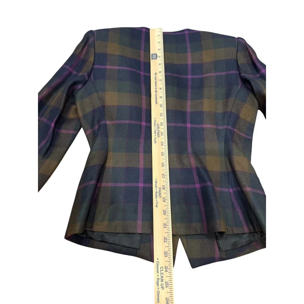 Le Suit‎ Plaid Blazer tartan purple plaid Size 4P